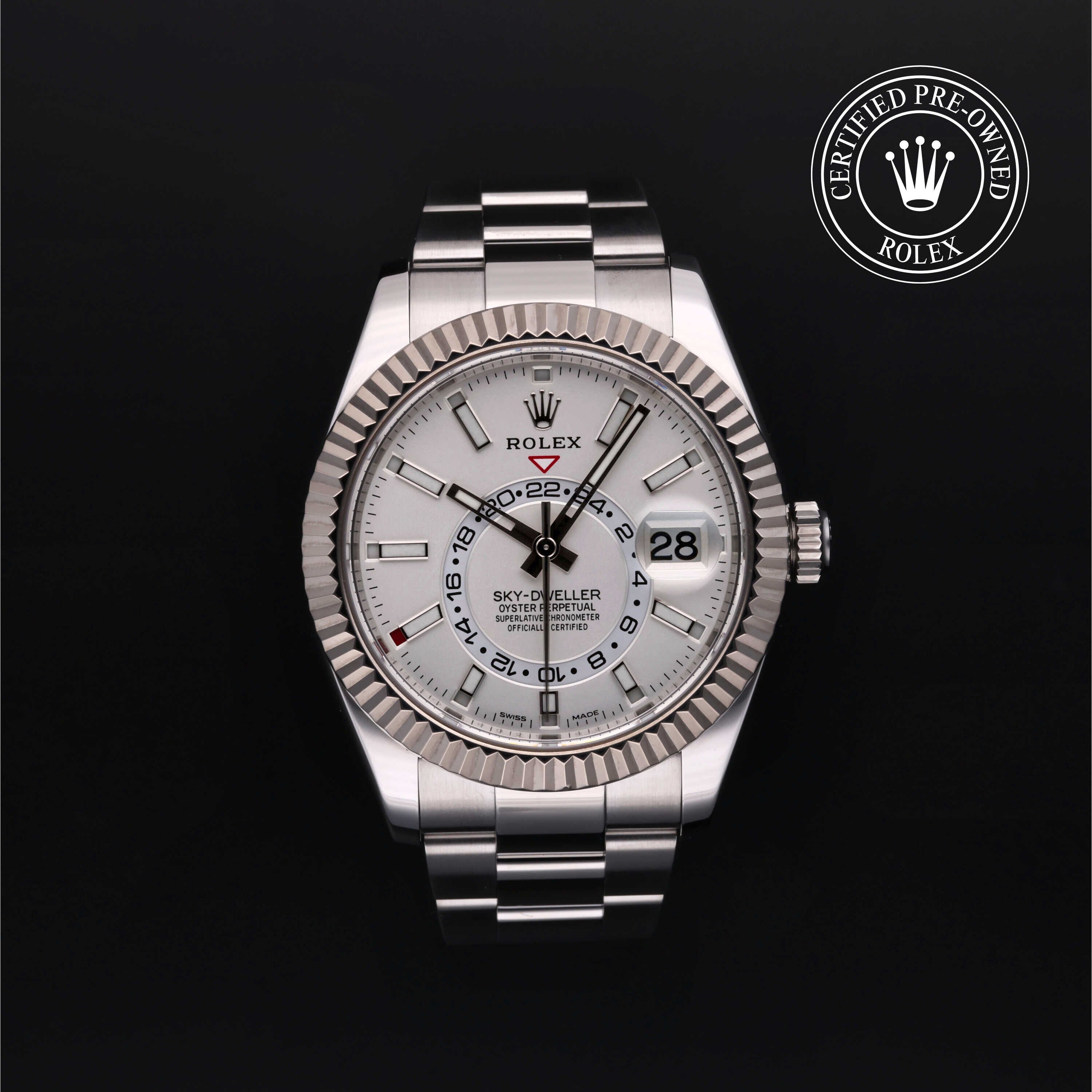 Rolex CPO Sky-Dweller M326934 front on white background