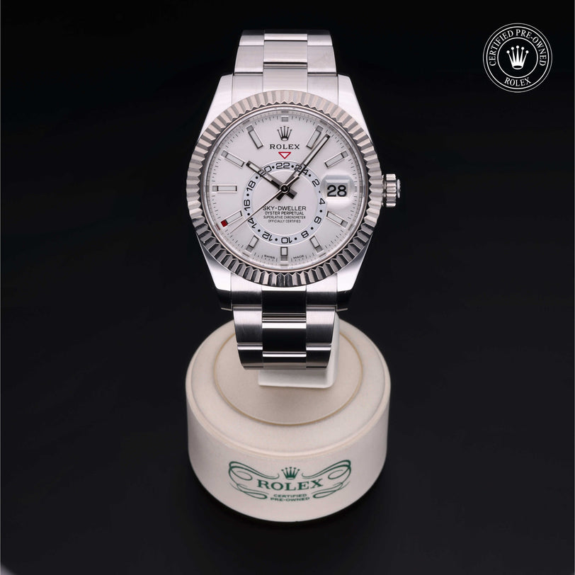 Rolex CPO Sky-Dweller M326934 front on white background