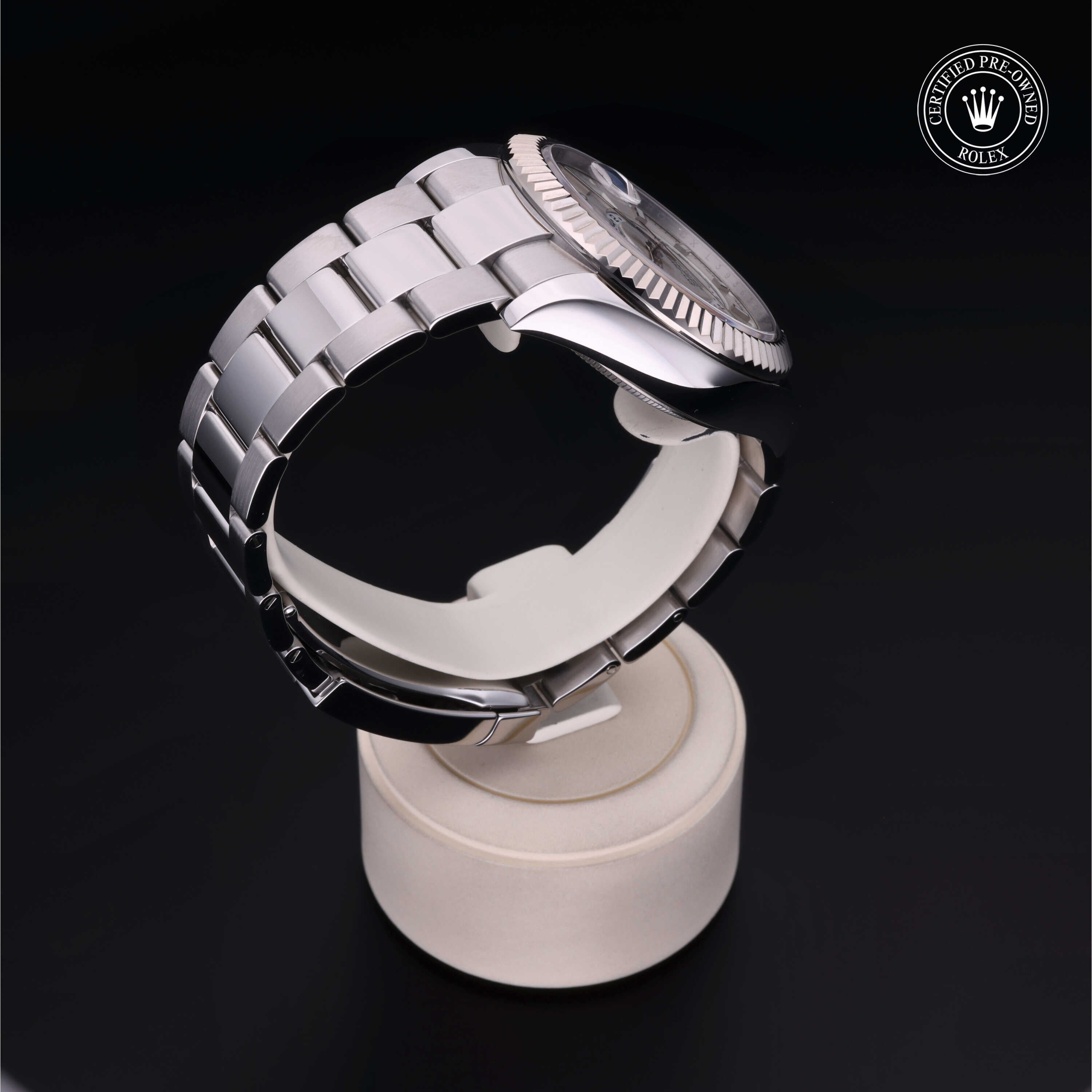 Rolex CPO Sky-Dweller M326934 front on white background