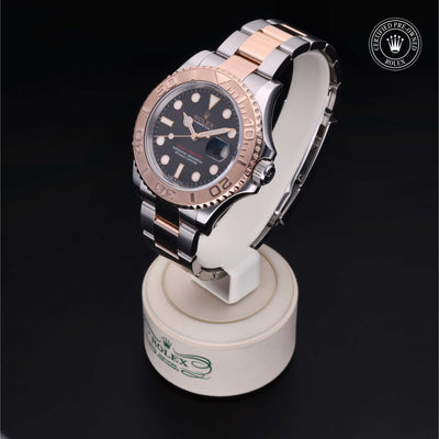 Rolex Certified Pre-owned Yacht-Master M126621-0002 front on black background