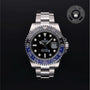 Rolex Certified Pre-owned GMT M126710BLNR-0003 front on black background