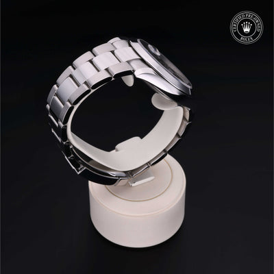 Rolex Certified Pre-owned Datejust M126300-0021 front on black background