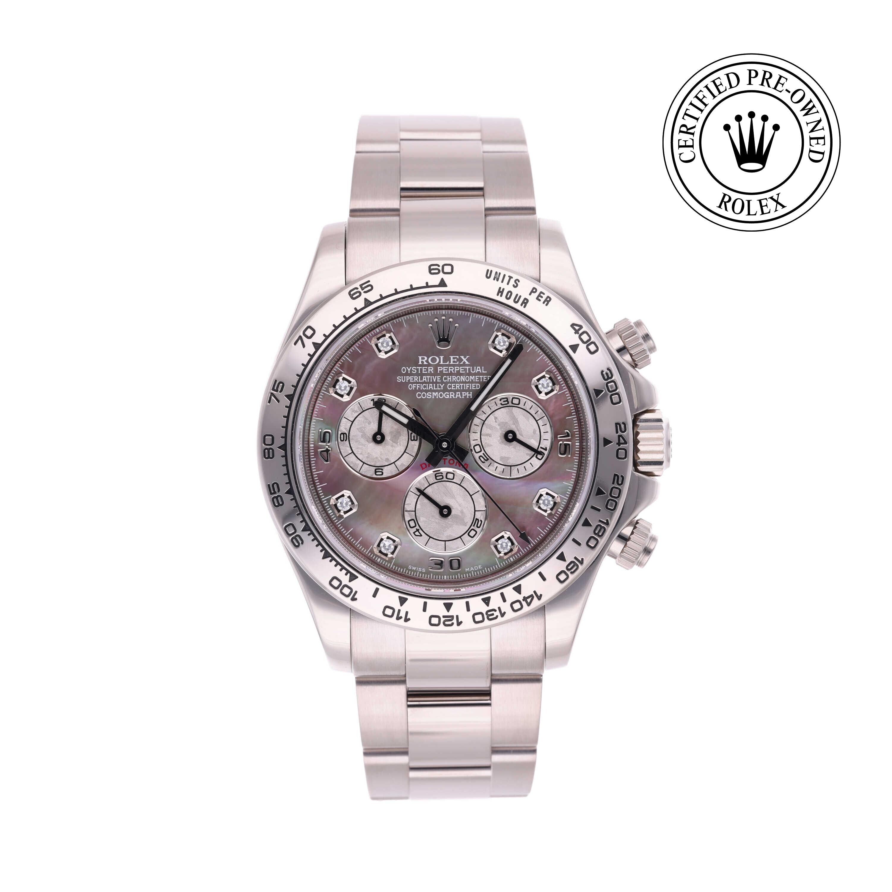 Rolex Certified Pre-owned Daytona M116509-0044 front on white background