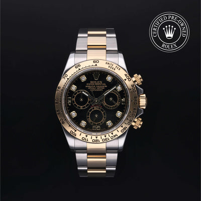 Rolex Certified Pre-owned Daytona M116503-0008 front on black background
