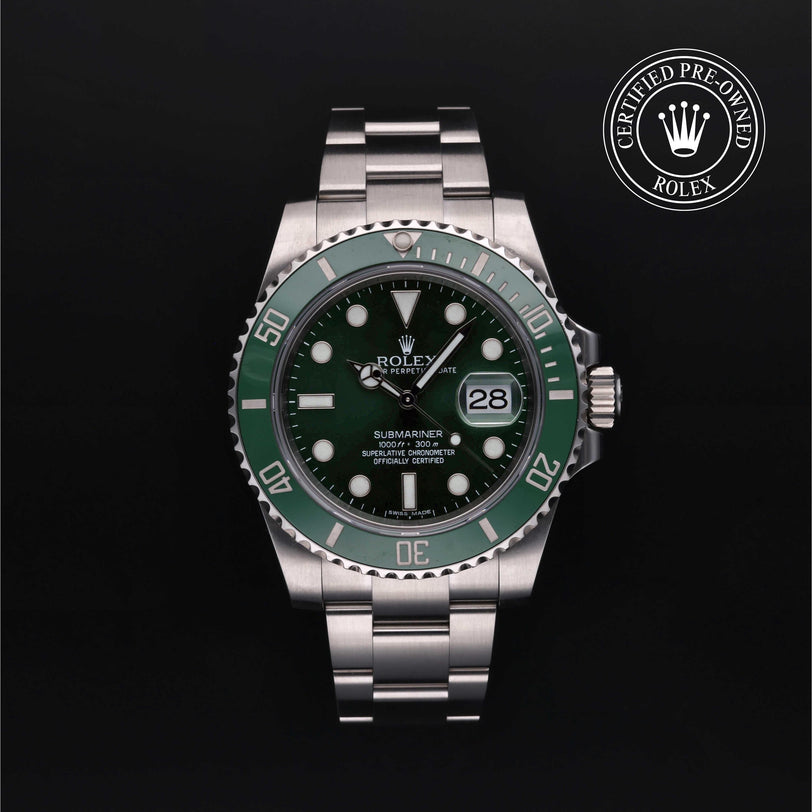 Rolex CPO Submariner M116610LV front on white background