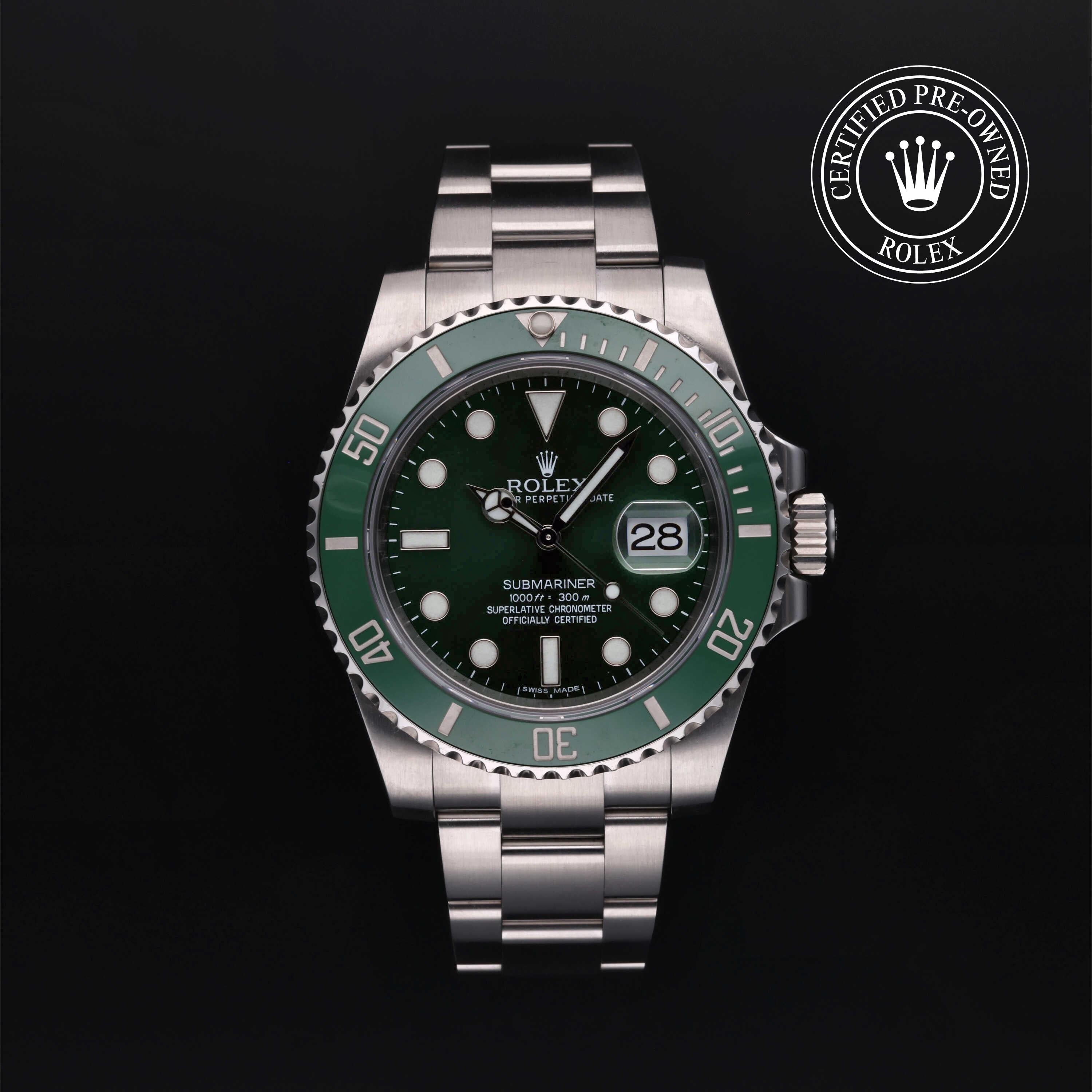 Rolex CPO Submariner M116610LV front on white background