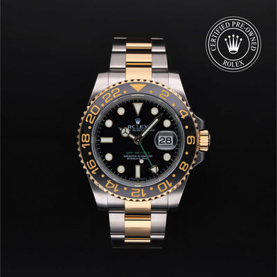 Rolex CPO GMT M116713LN front on white background