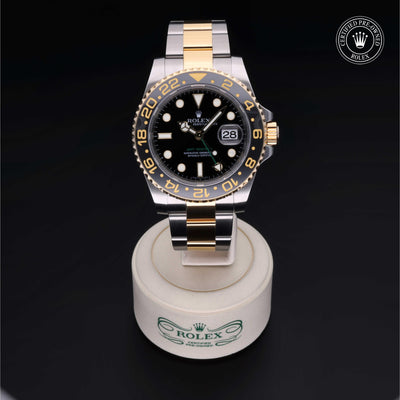 Rolex CPO GMT M116713LN front on white background