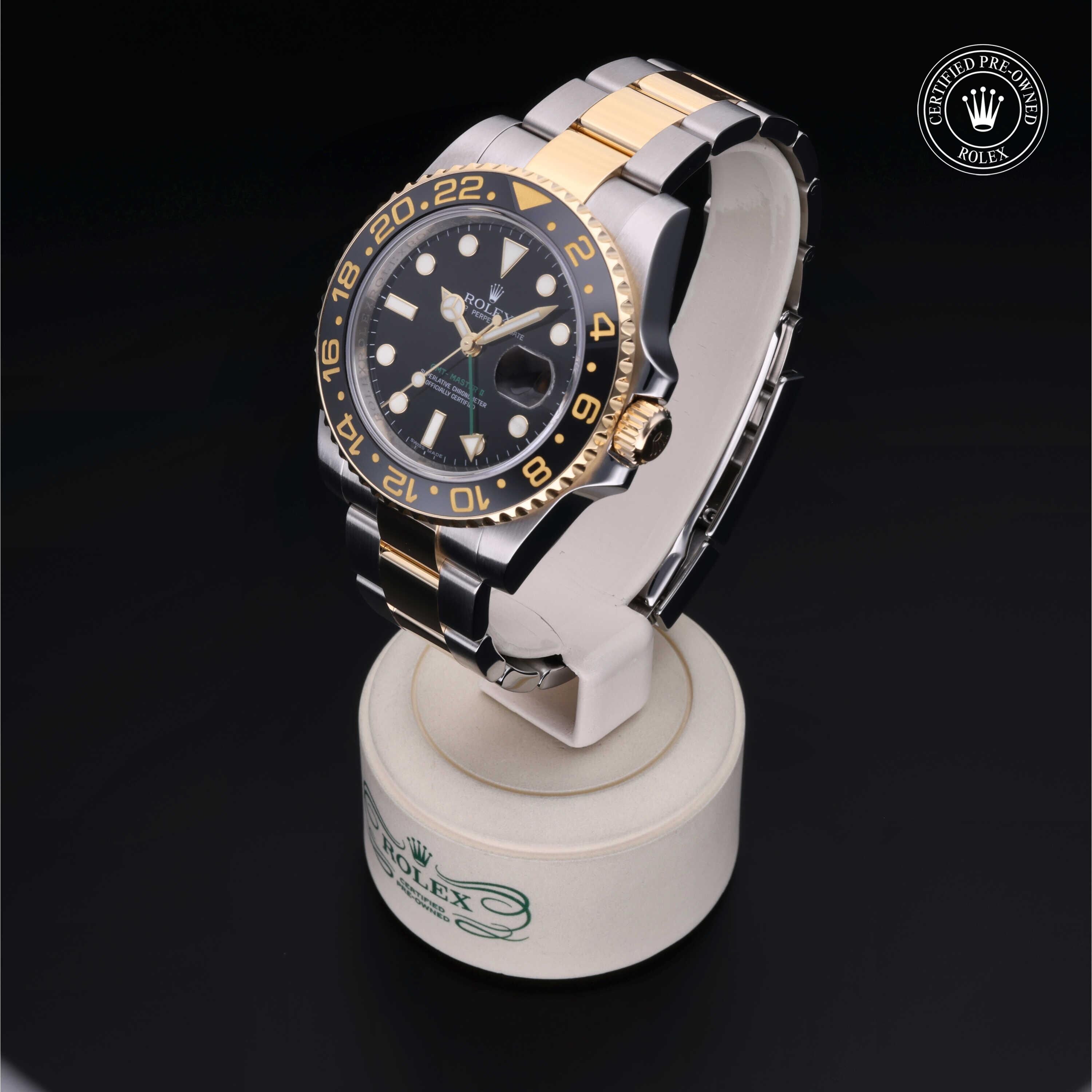 Rolex CPO GMT M116713LN front on white background