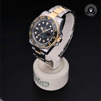 Rolex CPO GMT M116713LN front on white background