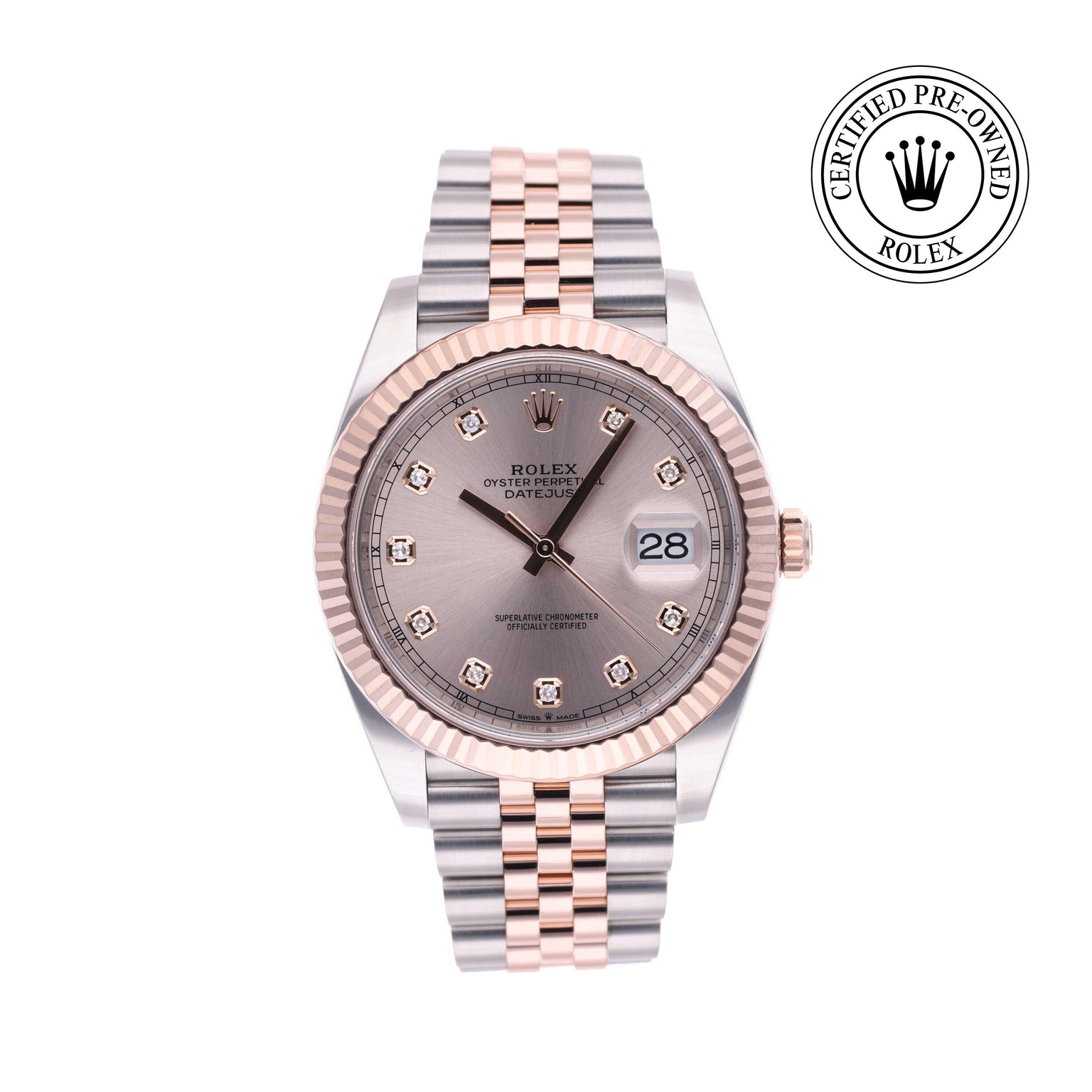 Rolex CPO Datejust M126331 front on white background