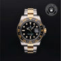 Rolex Certified Pre-owned GMT M116713LN-0001 front on black background