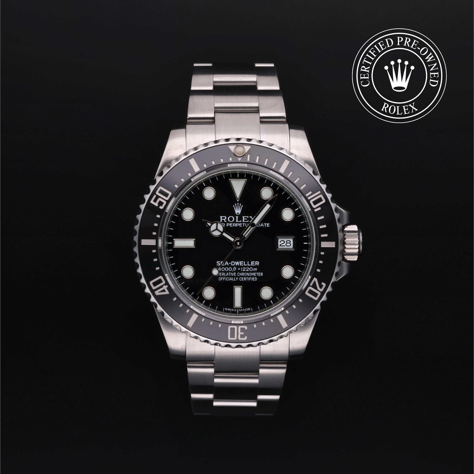 Rolex CPO Sea-Dweller M116600 front on white background