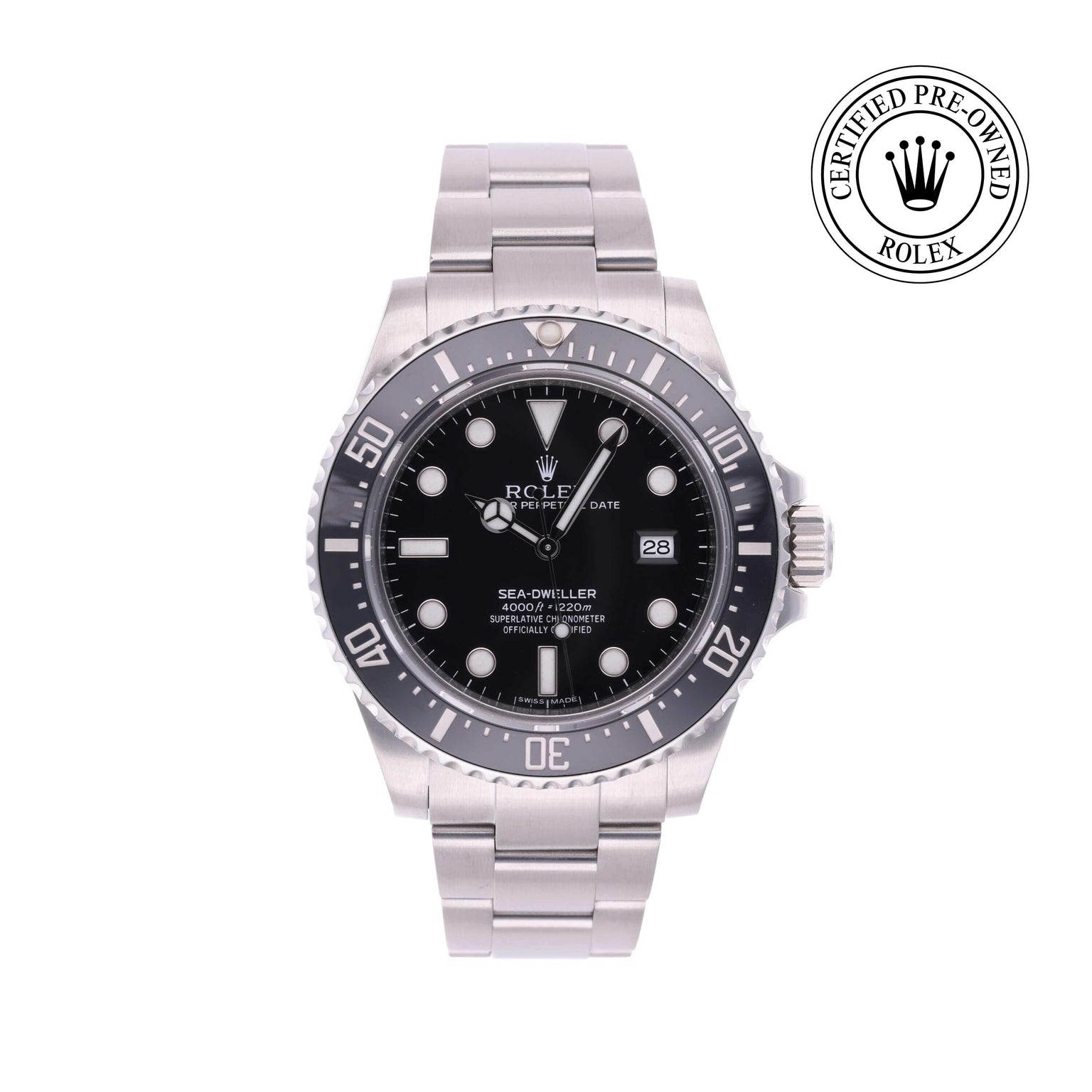 Rolex CPO Sea-Dweller M116600 front on white background