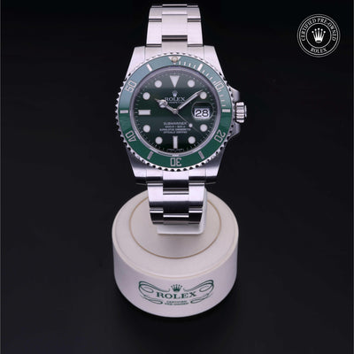 Rolex CPO Submariner M116610LV front on white background