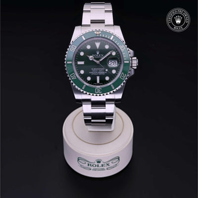 Rolex CPO Submariner M116610LV front on white background