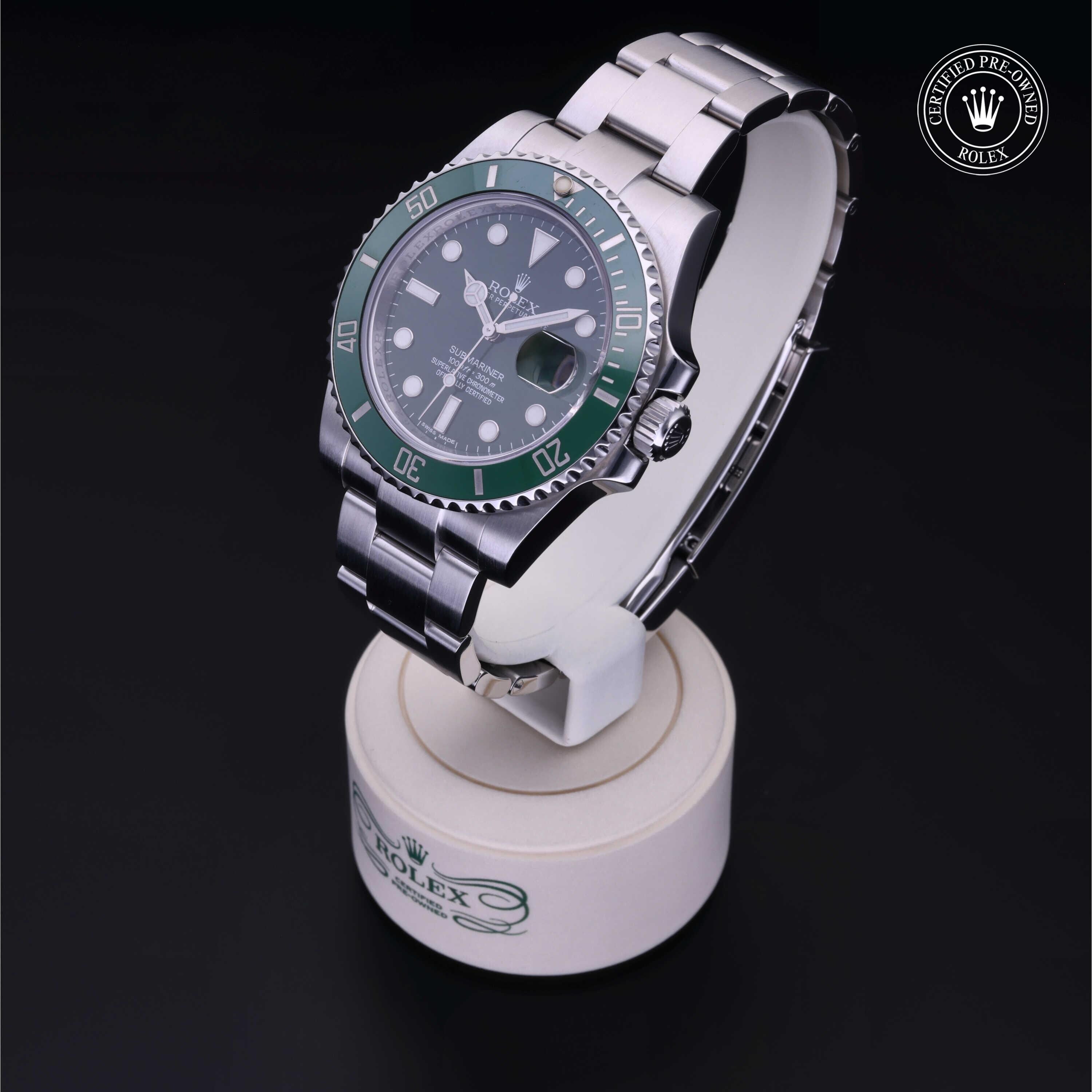 Rolex CPO Submariner M116610LV front on white background