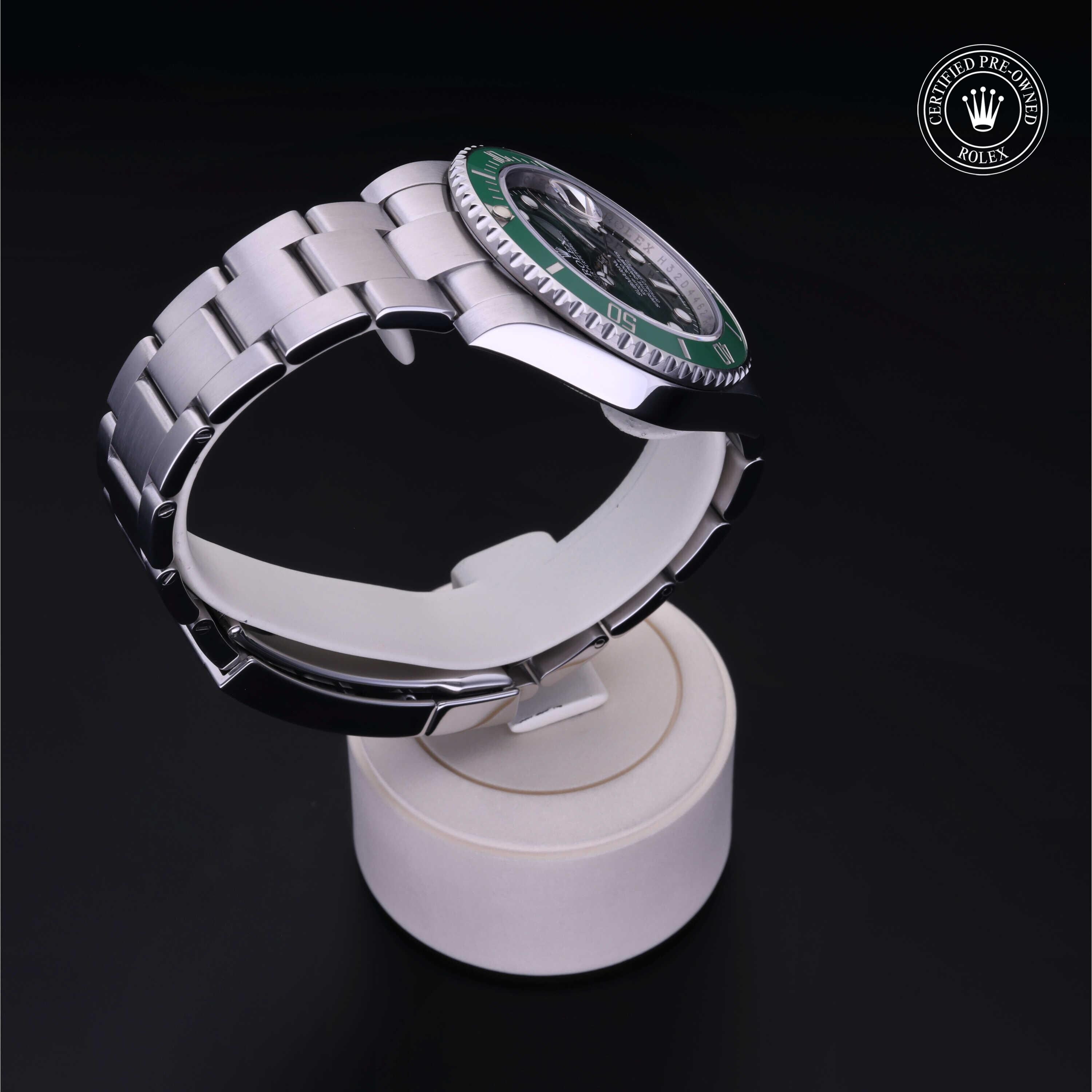 Rolex CPO Submariner M116610LV front on white background