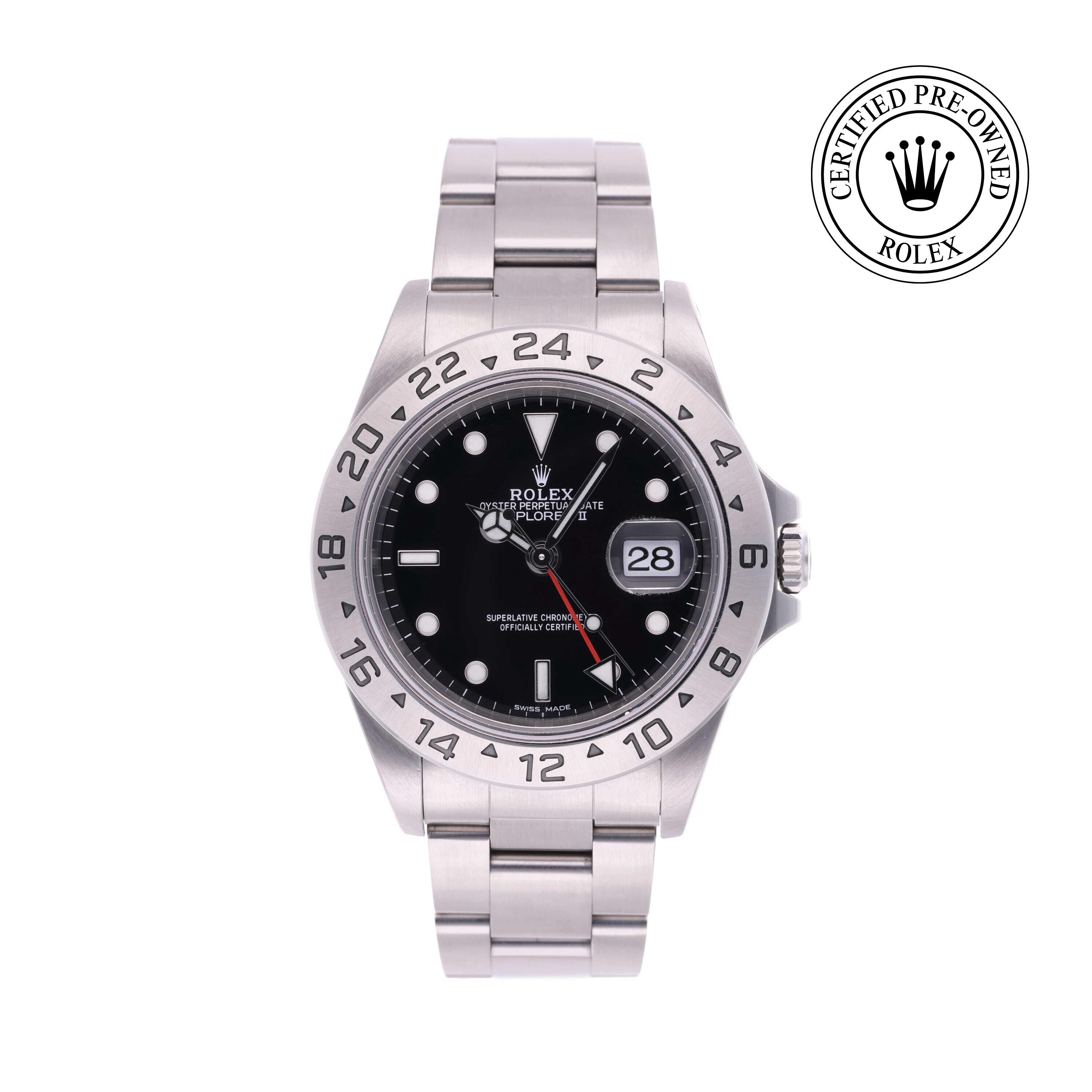 Rolex Certified Pre-owned Explorer M16570-0005 front on white background