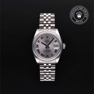 Rolex Certified Pre-owned Lady Datejust M178240-0001 front on black background
