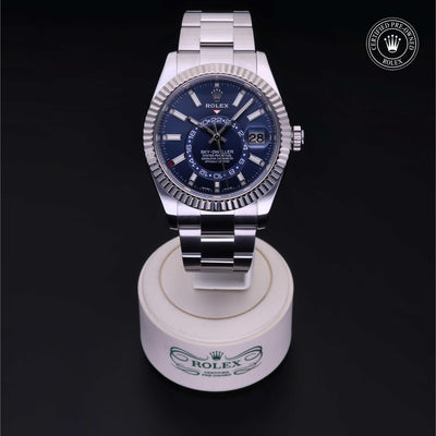 Rolex Certified Pre-owned Sky-Dweller M326934-0003 front on black background