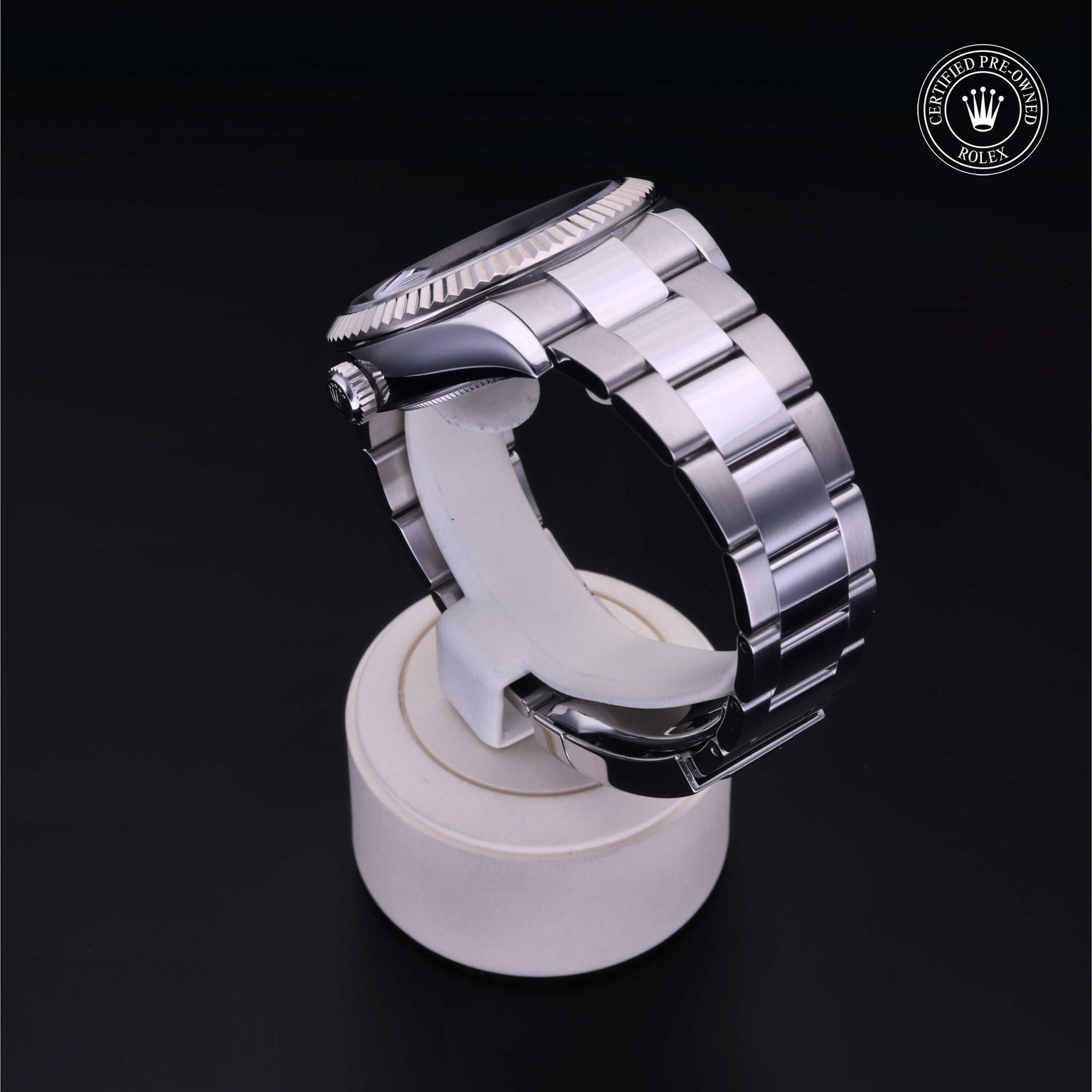 Rolex Certified Pre-owned Sky-Dweller M326934-0003 front on black background