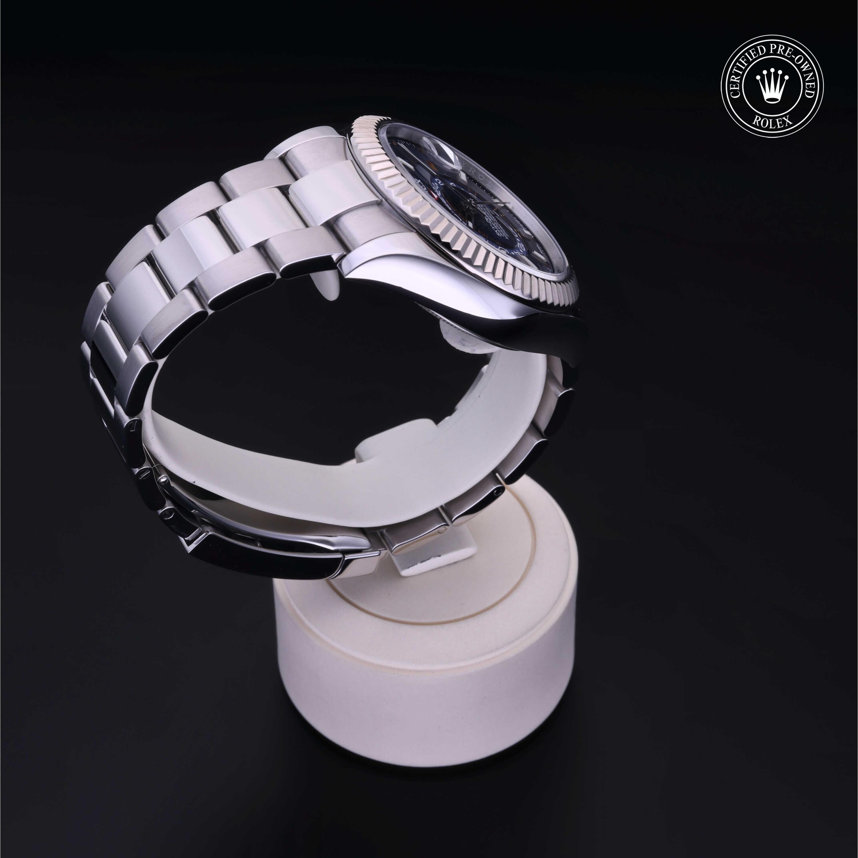 Rolex Certified Pre-owned Sky-Dweller M326934-0003 front on black background