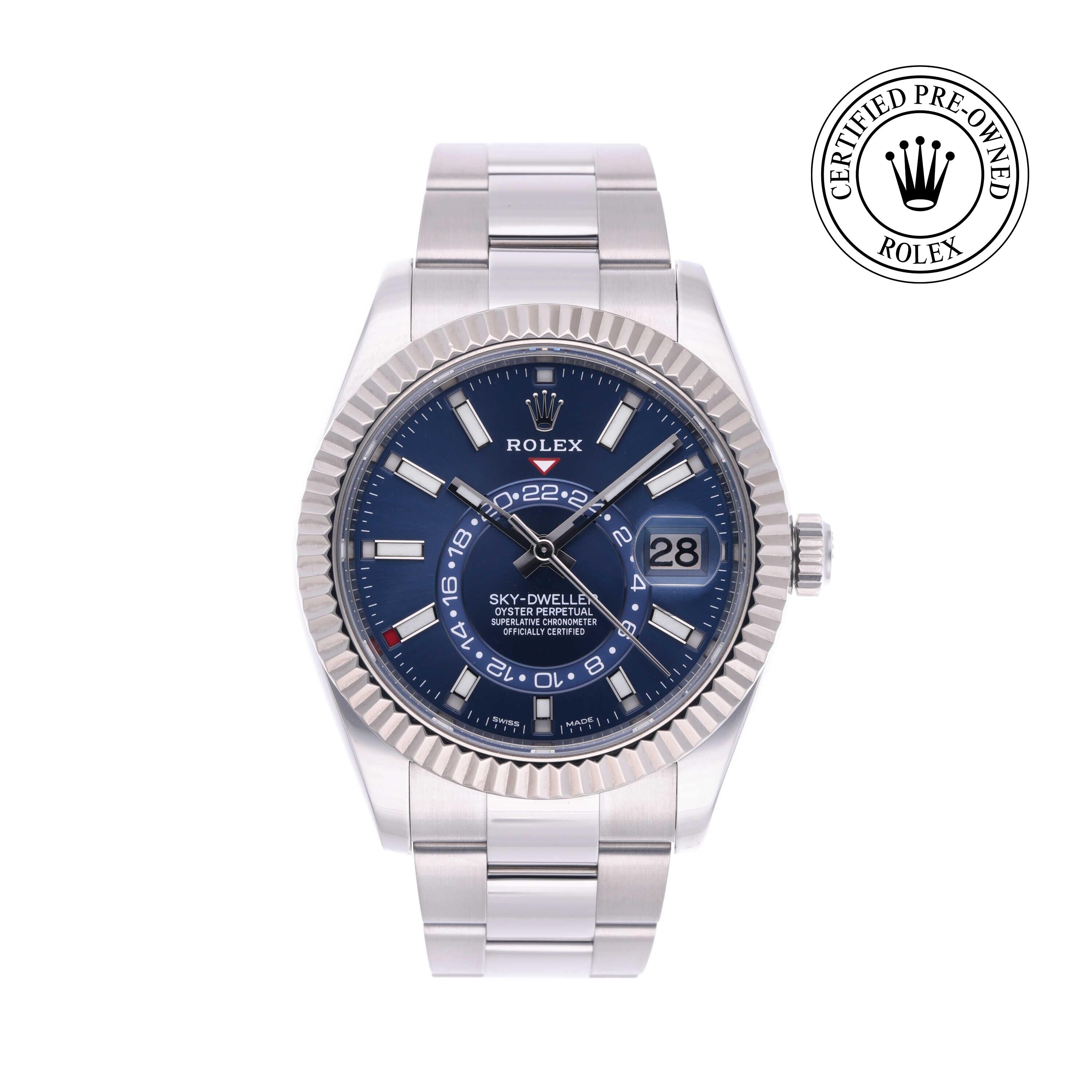 Rolex Certified Pre-owned Sky-Dweller M326934-0003 front on white background
