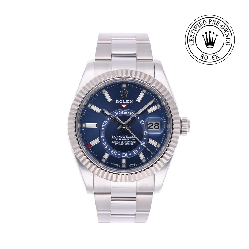 Rolex Certified Pre-owned Sky-Dweller M326934-0003 front on white background
