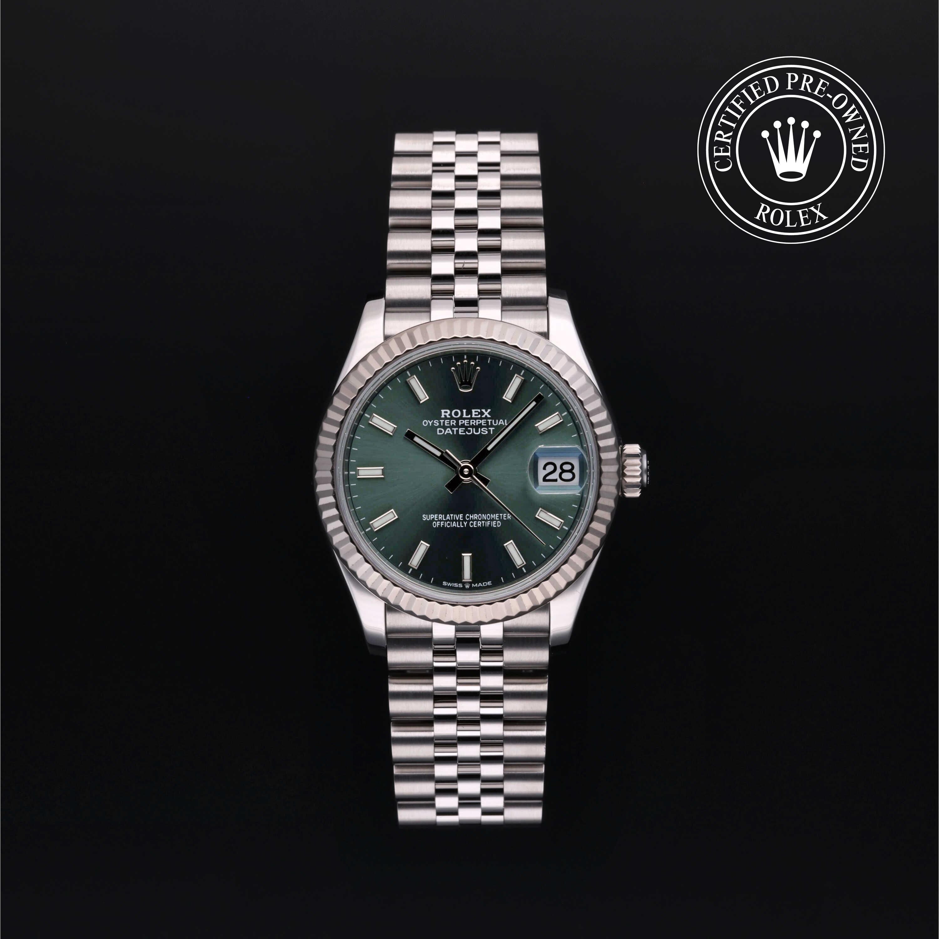 Rolex Certified Pre-owned Lady Datejust M278274-0018 front on black background