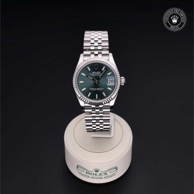 Rolex Certified Pre-owned Lady Datejust M278274-0018 front on black background