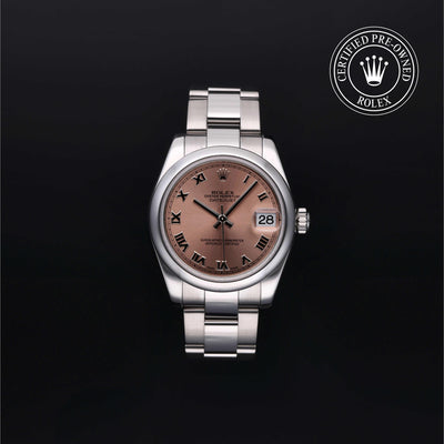 Rolex Certified Pre-owned Lady Datejust M178240-0009 front on black background
