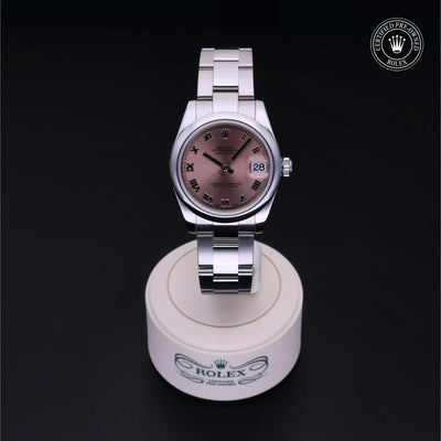 Rolex Certified Pre-owned Lady Datejust M178240-0009 front on black background