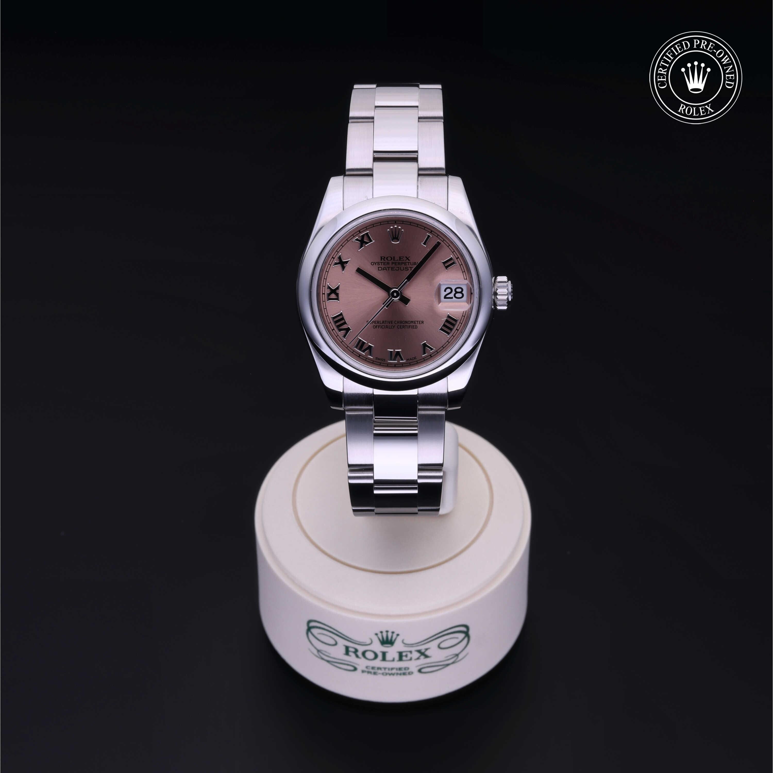 Rolex Certified Pre-owned Lady Datejust M178240-0009 front on black background