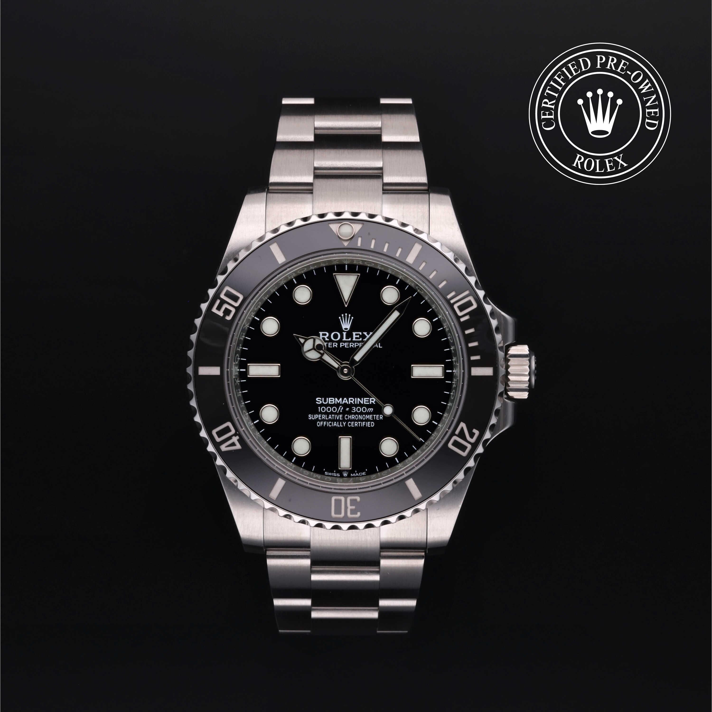 Rolex CPO Submariner M124060 front on white background