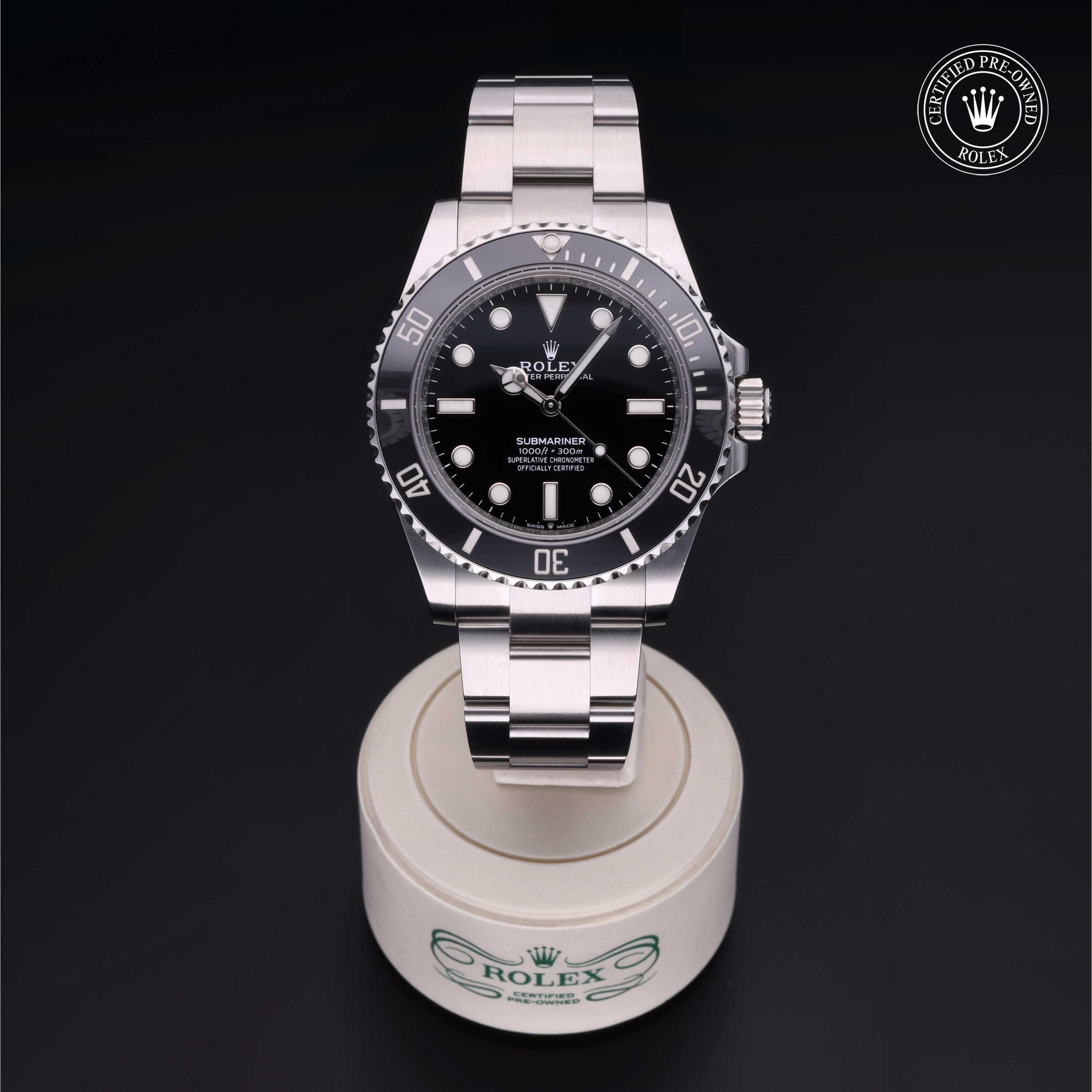 Rolex CPO Submariner M124060 front on white background