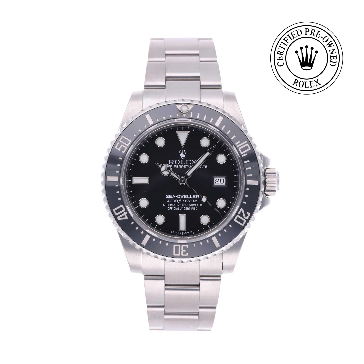 Rolex CPO Sea-Dweller M116600 front on white background