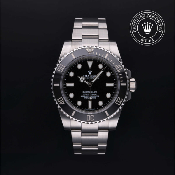 Rolex Certified Pre-owned Submariner M114060-0002 front on black background