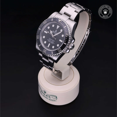 Rolex Certified Pre-owned Submariner M114060-0002 front on black background