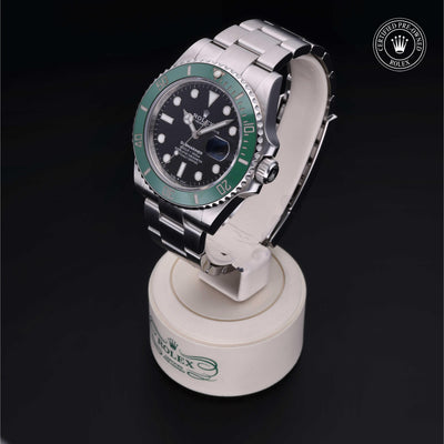Rolex CPO Submariner M126610LV front on white background