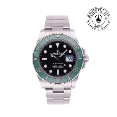 Rolex CPO Submariner M126610LV front on white background