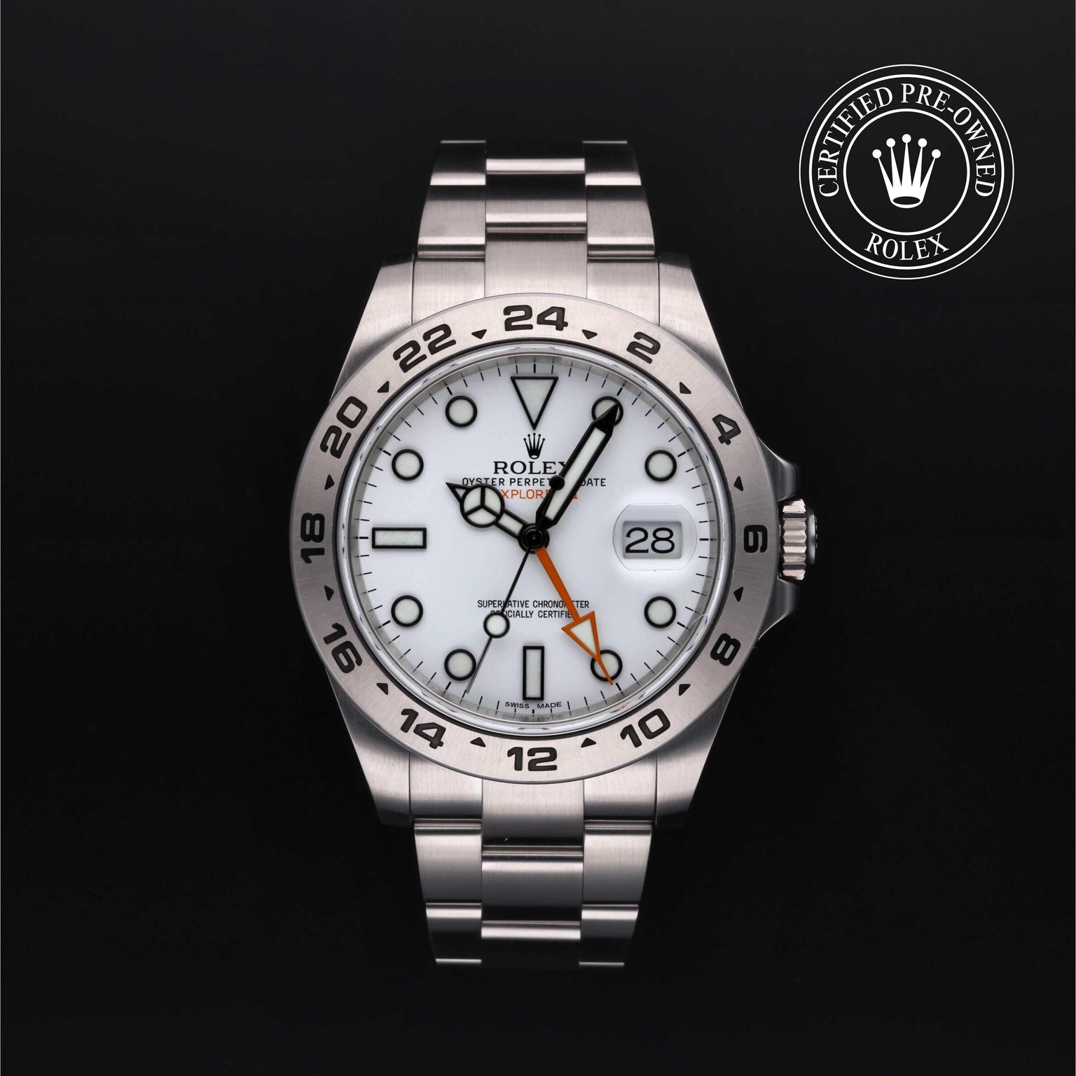 Rolex CPO Explorer M216570 front on white background