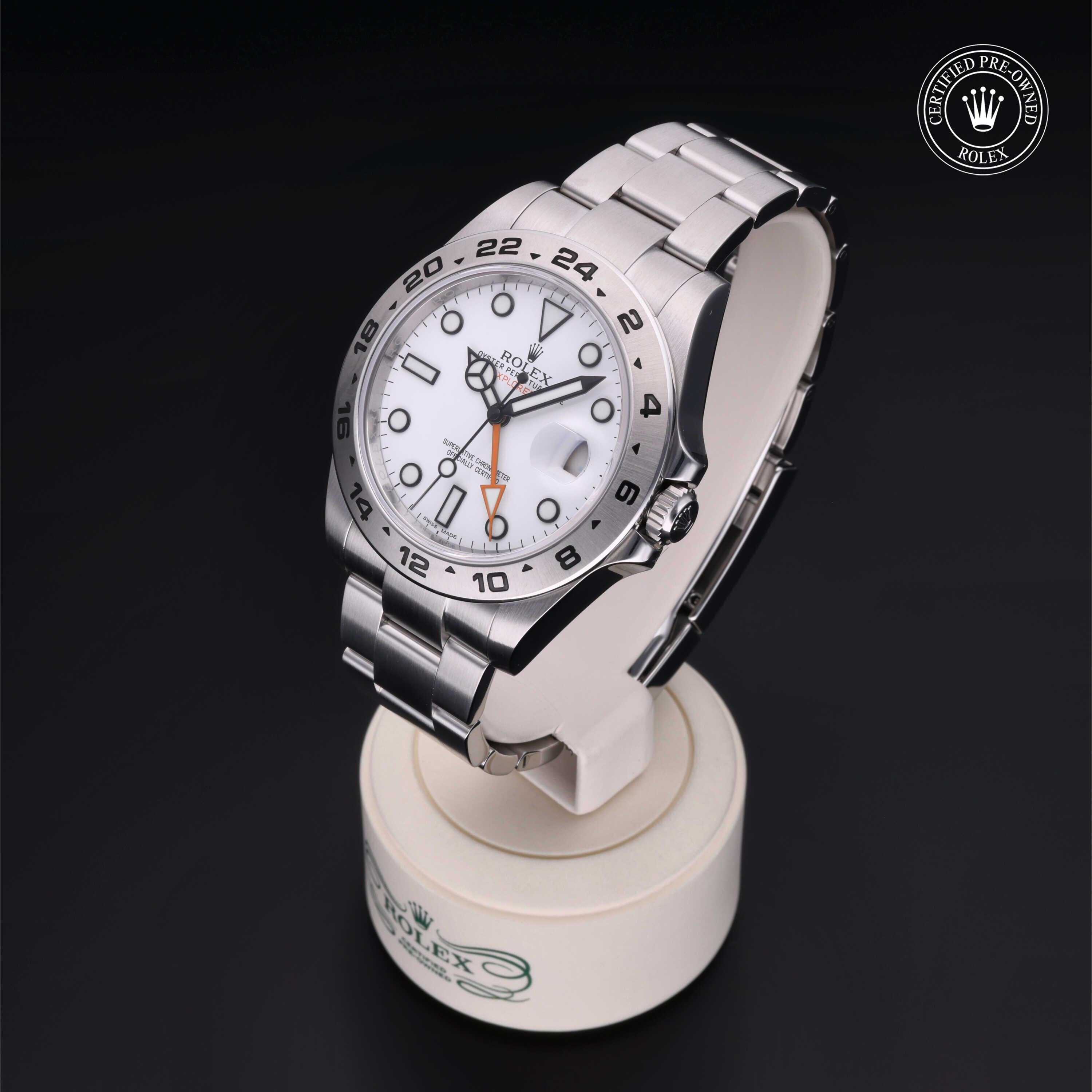 Rolex CPO Explorer M216570 front on white background