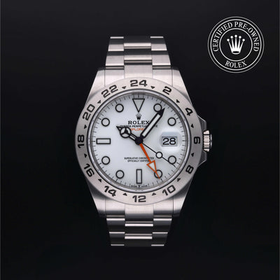 Rolex Certified Pre-owned Explorer M226570-0001 front on black background