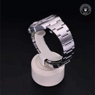 Rolex Certified Pre-owned Explorer M226570-0001 front on black background