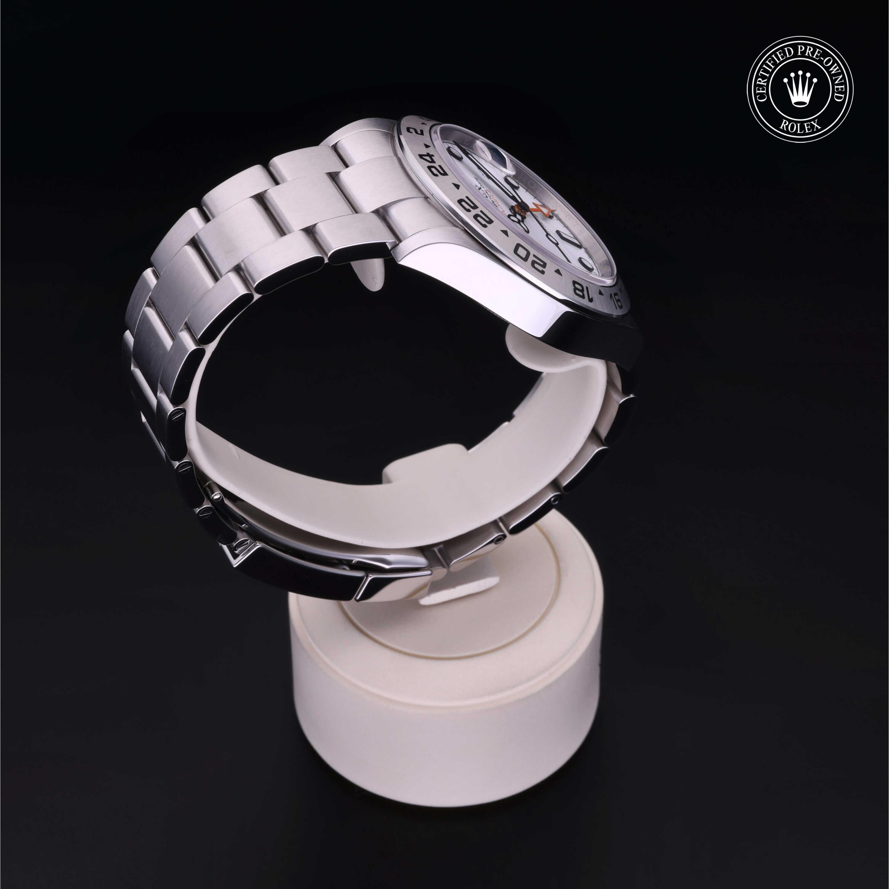 Rolex Certified Pre-owned Explorer M226570-0001 front on black background