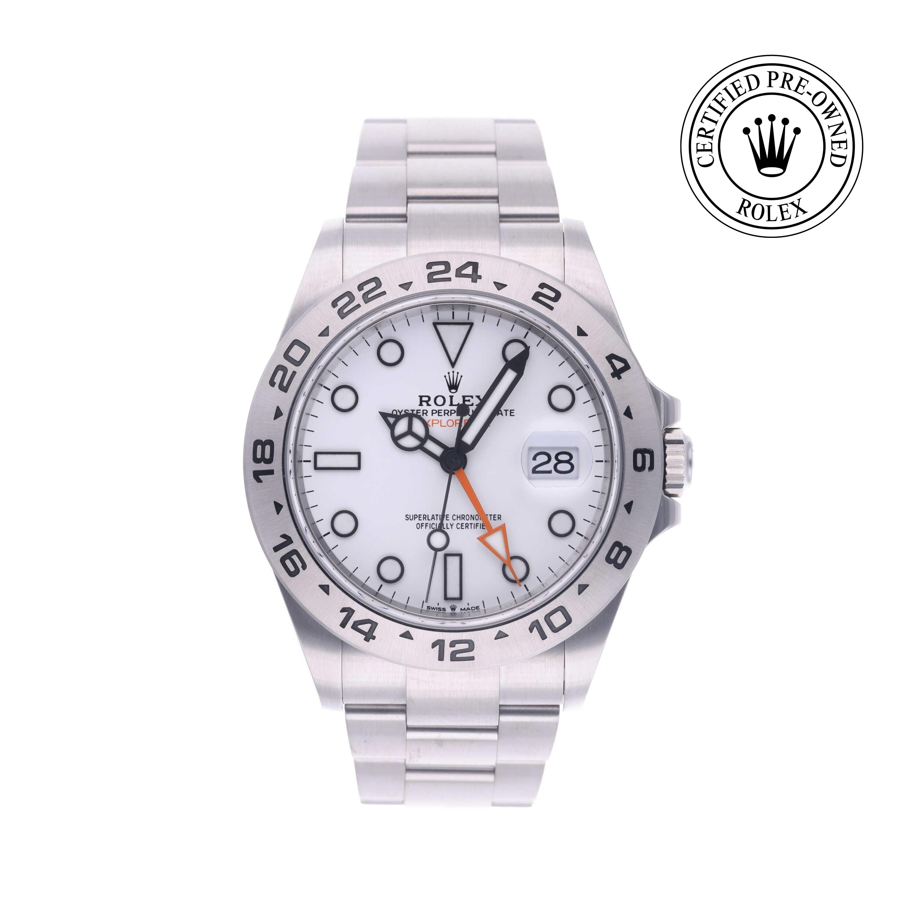 Rolex Certified Pre-owned Explorer M226570-0001 front on white background
