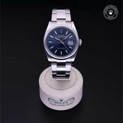 Rolex Certified Pre-owned Datejust M126200-0006 front on black background