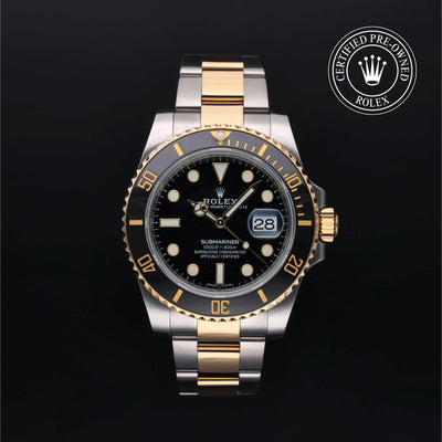 Rolex CPO Submariner M116613LN front on white background