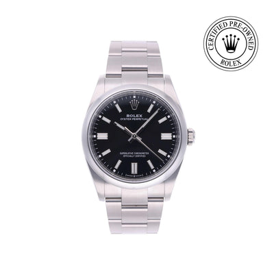Rolex CPO Oyster Perpetual M126000 front on white background
